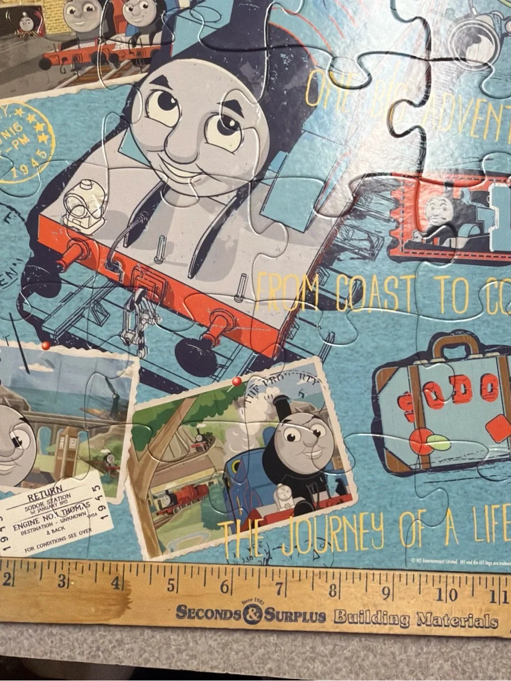 Thomas The Tank Engine Distressed Lunchbox & 24 Piece Complete Puzzle